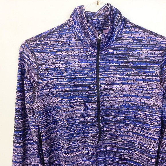 Nike Pro Dri-Fit 1/2 Zip Training Pullover - Purple/Blue - M - Picture 2 of 6